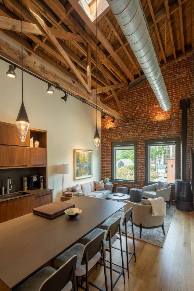 Kitchen area in Unit 303 at Elevation Lofts Hotel